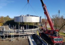 Fergus, ON completes new steel roof for WWTP secondary digester Wellington water roof photo