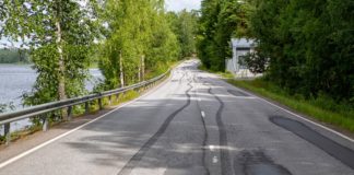 USask team looks for ways to remove toxic tire compound from water tire-marks-road-stock-image