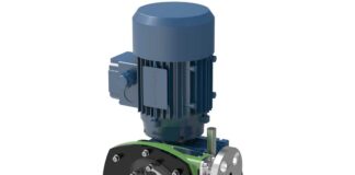 Dosing hypochlorite in a new wastewater treatment plant Verderflex-peristaltic-hose-pump