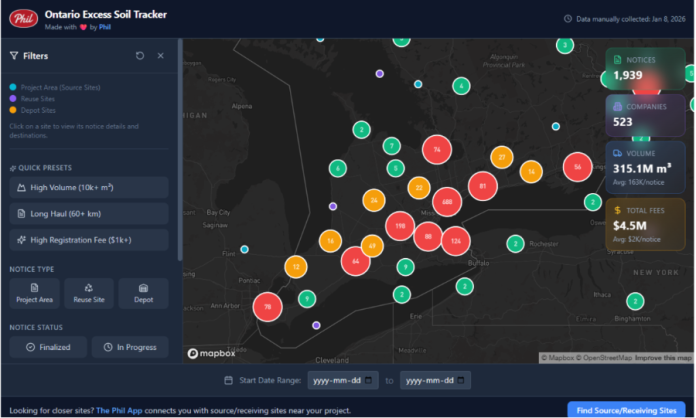 Ontario soil tracker map